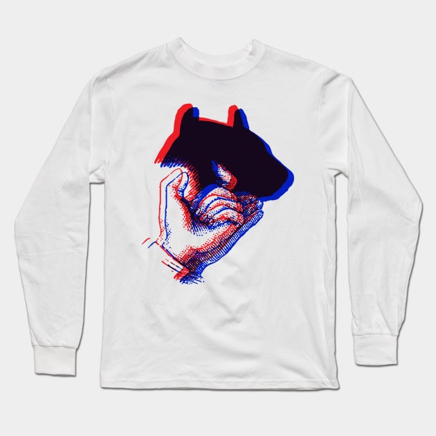 3D shadow puppet - BULL Long Sleeve T-Shirt by Surplusweird